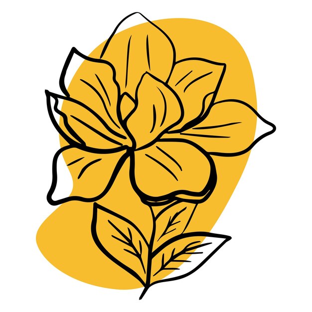 Flor de moda vector rosa sobre fondo blanco.