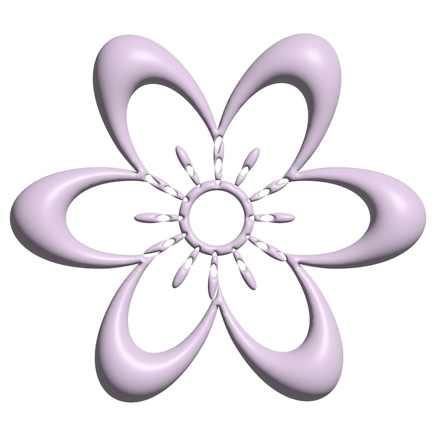 Flor morada, imagen 3D