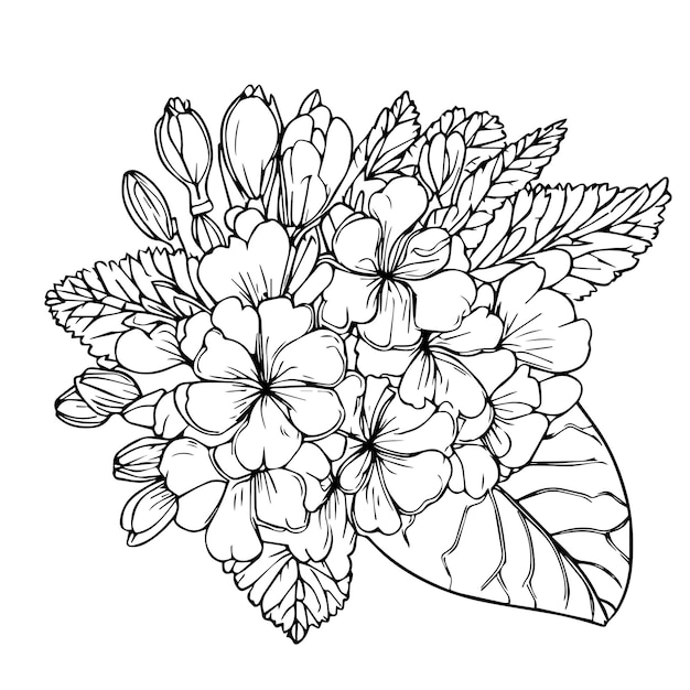 Flor de nacimiento de febrero dibujo de prímula violeta tatuaje de prímula minimalista dibujo de ramo de prímula