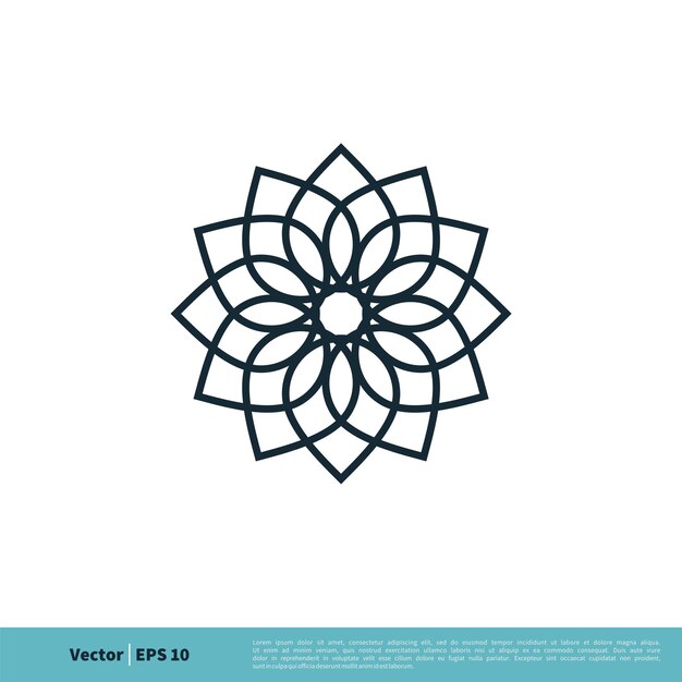 Flor ornamental Icono Vector Logo Plantilla Ilustración Diseño Vector EPS 10