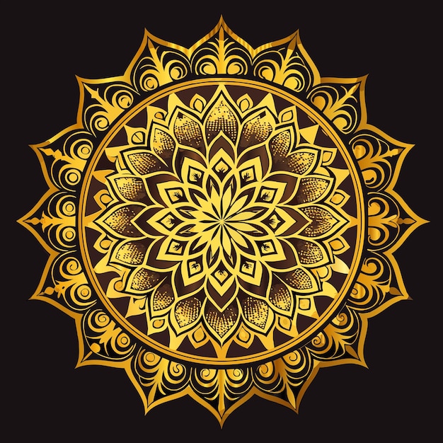 una flor de oro que está en un fondo negro