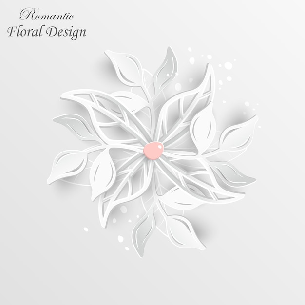 Vector flor de papel rosas blancas cortadas de papel decoraciones de boda