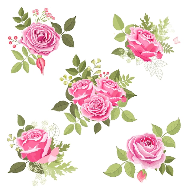 Vector flor de papel rosas blancas cortadas de papel ilustración vectorial