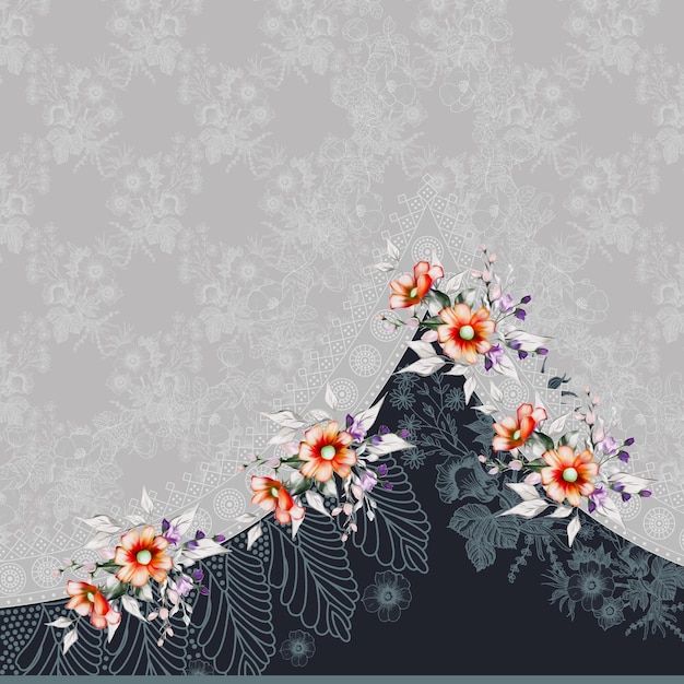 Flor y patrón de diseño textil