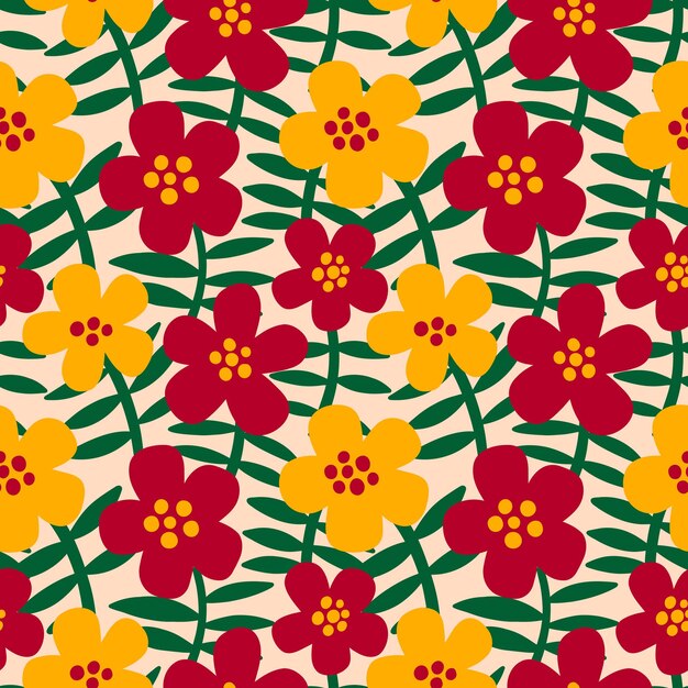 Flor de patrones sin fisuras budbackground floral belleza elegante diseño de impresión gráfico estilizado adornado