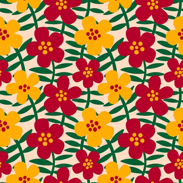 Flor de patrones sin fisuras budbackground floral belleza elegante diseño de impresión gráfico estilizado adornado