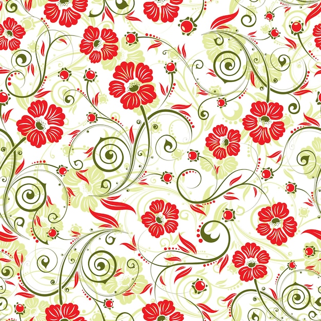Flor de patrones sin fisuras con elemento de brote para la ilustración de vector de diseño