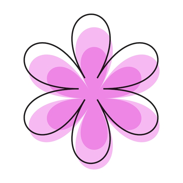 Flor de primavera dibujada a mano sobre un fondo blanco