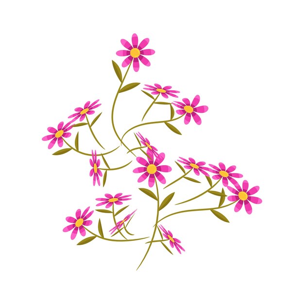 Flor de primavera dibujada a mano por vector sobre un fondo blanco