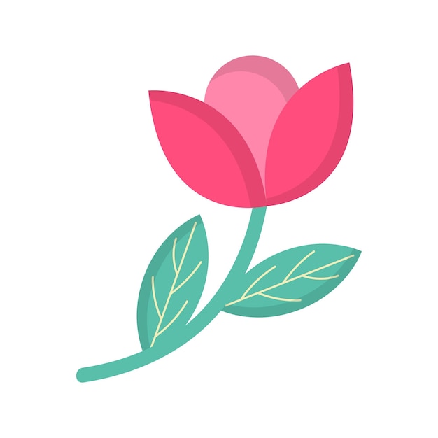 flor de primavera ilustrada por vectores sobre un fondo blanco