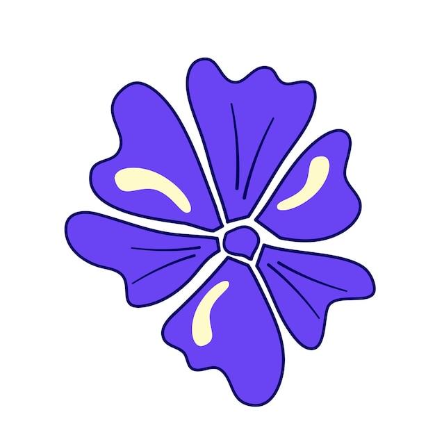 Flor retro en estilo abstracto Diseño moderno de moda Arte trippy abstracto Retro y2k floral psicodélico aislado Y2k Flower power