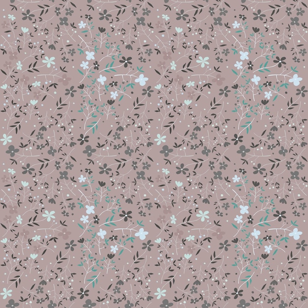 Flor retro mosaico de patrones sin fisuras Adorno floral vintage Telón de fondo botánico abstracto