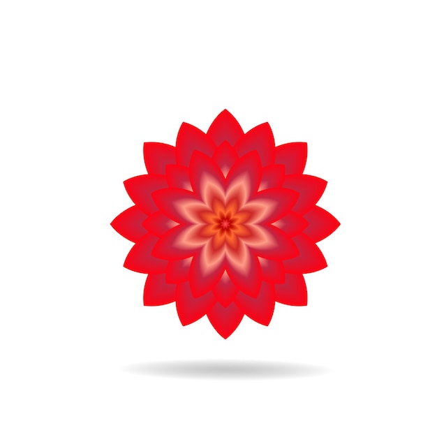 Flor roja abstracta aislada en blanco ilustración vectorial eps10