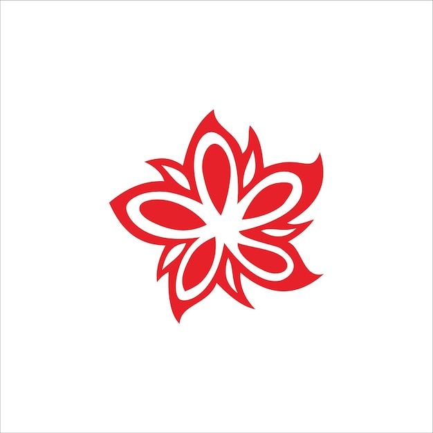 Flor roja aislada sobre fondo blanco