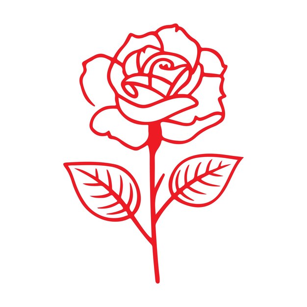 Una flor roja y blanca con hojas y una flor roja