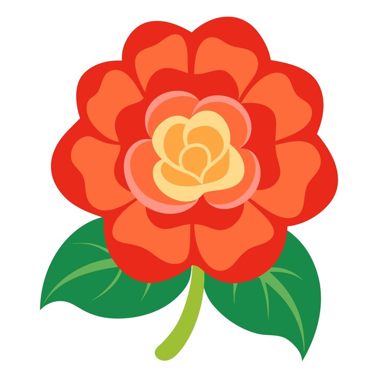 una flor roja con un centro amarilo y un centro amarillo