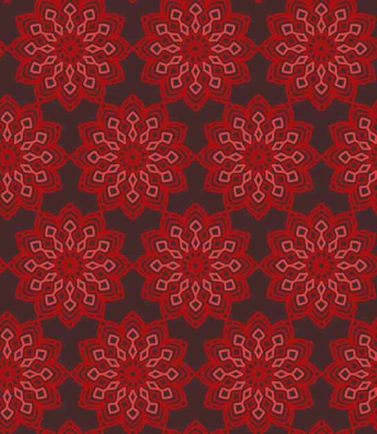 Vector flor roja estilizada. patrón sin costuras, adorno. adecuado para fundas, ropa, papel pintado, textiles.