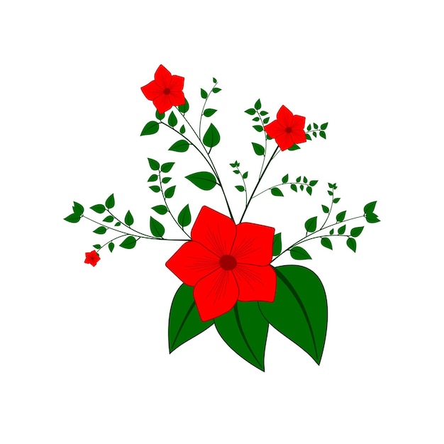Flor roja floral. Jardín botánico en vector