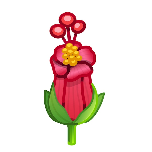 Flor roja simple Tamaño grande de emoji flor de primavera