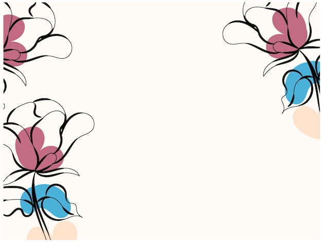 una flor rosa y azul con un fondo rosa con un patrón floral