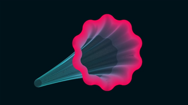 una flor rosa y azul con una raya rosa y azul en el centro