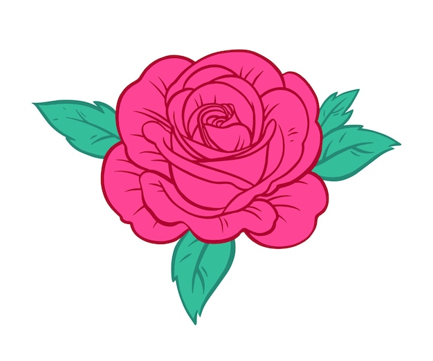 Vector flor rosa hermosa ilustración vectorial