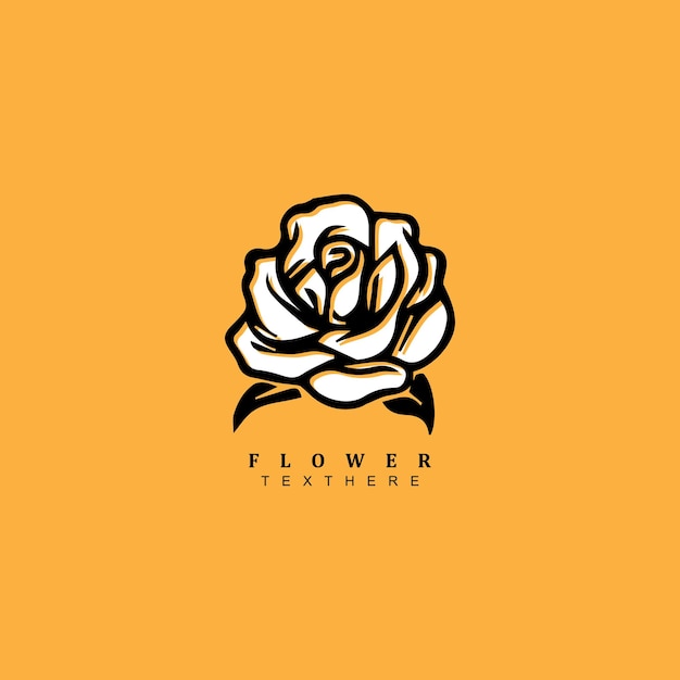 Flor rosa hermosa mínima simple aislada sobre fondo amarillo