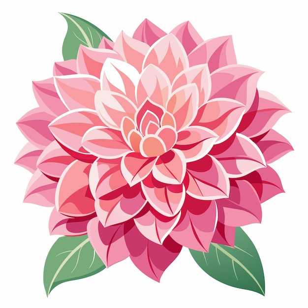 una flor rosa con hojas verdes y una flor rosa