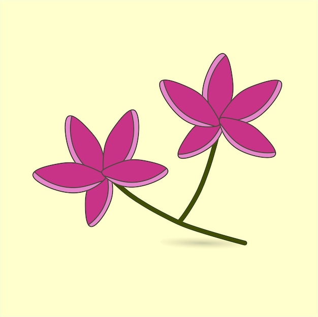 Vector flor rosa plumeria, para tu decoración romántica