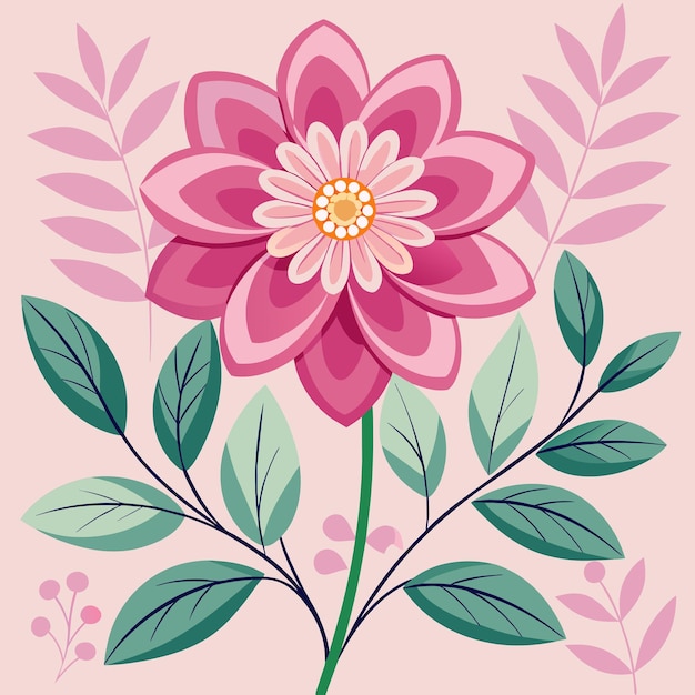 una flor rosa y rosa con pétalos y hojas rosas