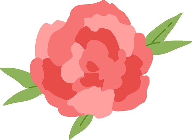 Flor rosada con hojas verdes