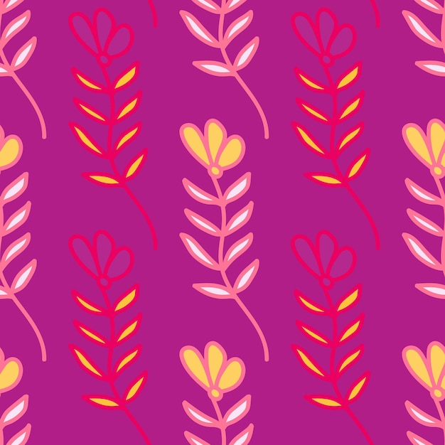Flor simple abstracta de patrones sin fisuras papel tapiz floral para niños fondo sin fin de plantas lindas