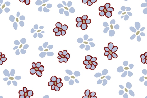 Flor simple patrón sin costuras vector diseño de impresión de tejido Impresión de tela de moda floral rústica