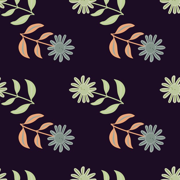Flor simple de patrones sin fisuras Fondo botánico elegante Fondo de pantalla floral abstracto