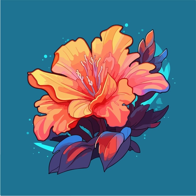 Una flor sobre un fondo azul.