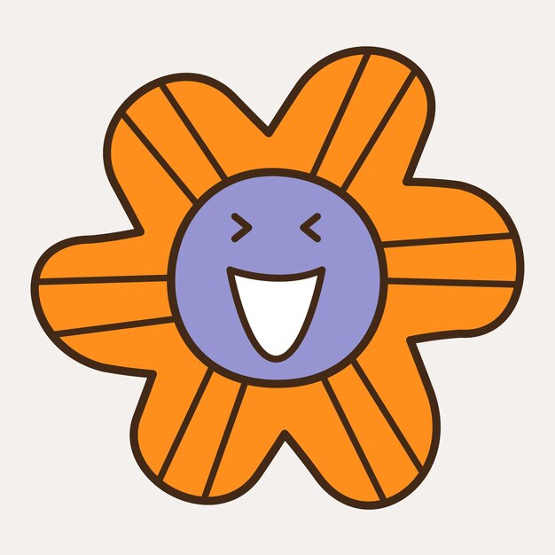 Flor sonriente personaje abstracto mascota diseño cara graciosa lindo iconx9
