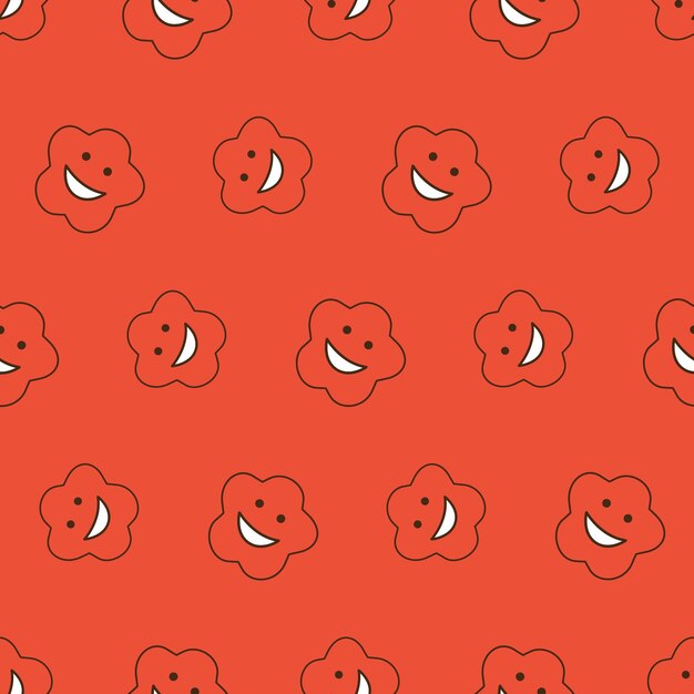 Flor sonriente personaje abstracto mascota diseño cara graciosa lindo iconx9