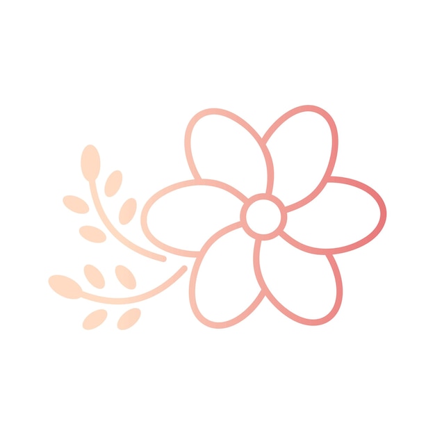 Flor spa gradiente contorno icono vector ilustración