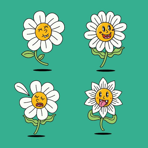 Flor tradicional de dibujos animados
