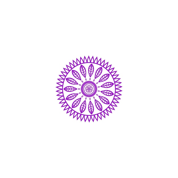 flor del vector del elemento mandala púrpura