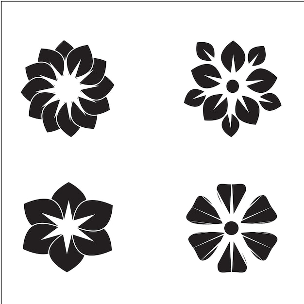 Flor vector ilustración en blanco y negro