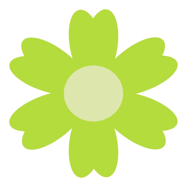 Flor de vector plano aislado único color sobre fondo blanco