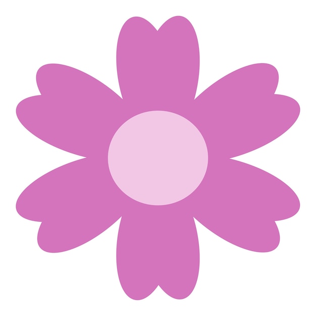 Flor de vector plano aislado único color sobre fondo blanco