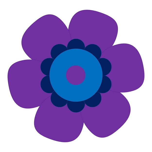 Flor de vector plano único color aislado sobre fondo blanco