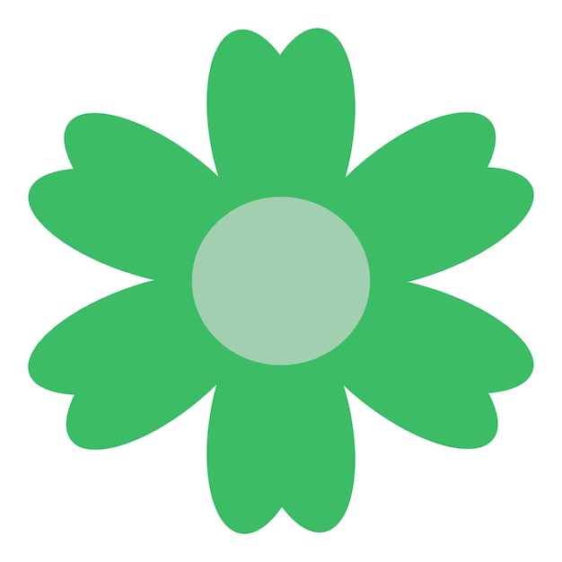 Flor de vector plano único color aislado sobre fondo blanco
