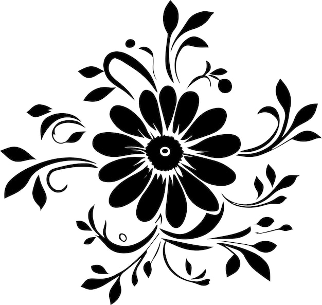 flor, vector, silueta, ilustración, 28