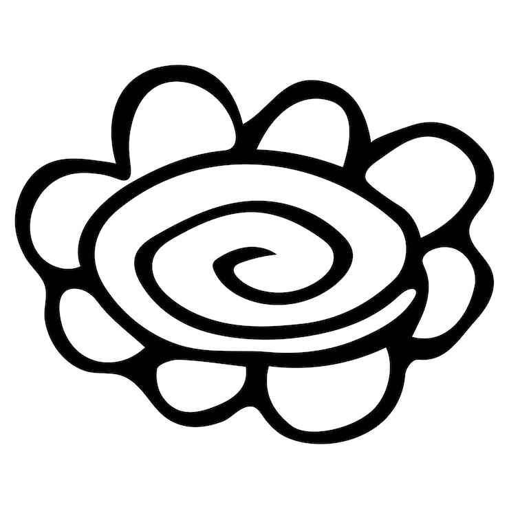 Vector flor de vector simple garabato icono de contorno dibujado a mano ilustración floral
