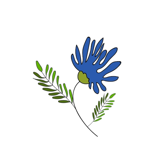 Flor vectorial Elemento de diseño dibujado a mano