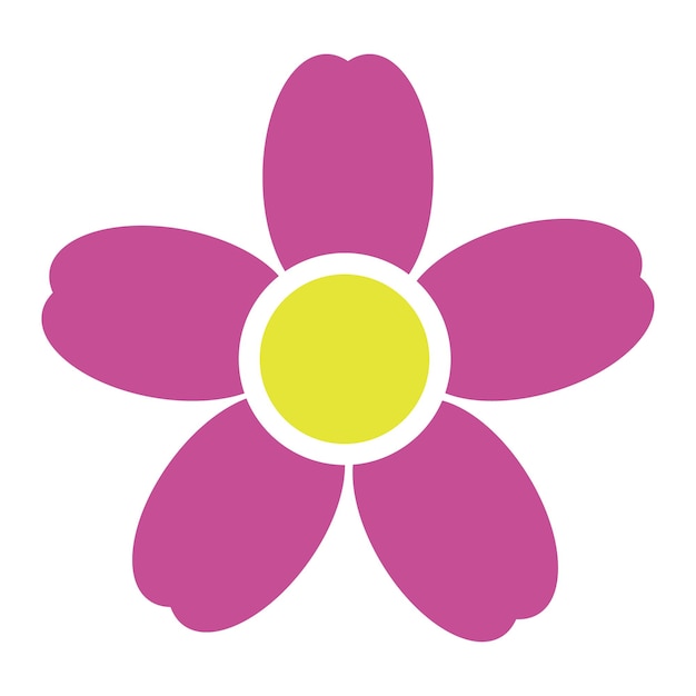Flor, vectorial. Flor rosa sobre un fondo blanco.