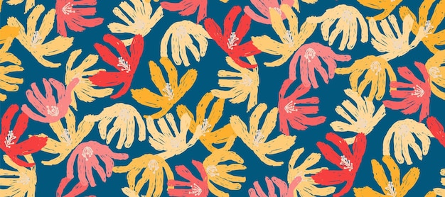 flor de verano patrón moderno sin costuras estilo dibujado a mano